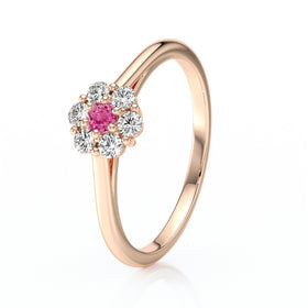 Bague entourage saphir rose diamant Pour la Vie - 9