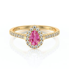 Bague entourage saphir rose et diamant Promets Moi - 4