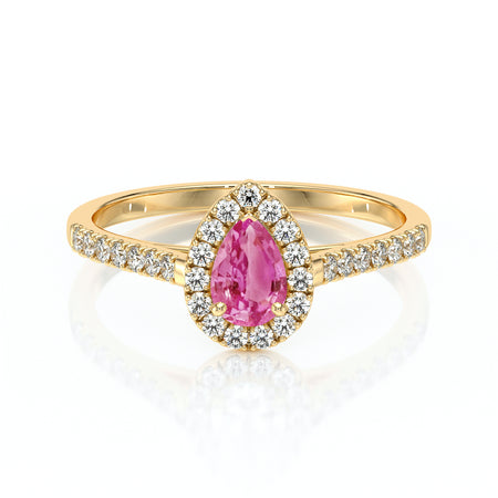 Bague entourage saphir rose et diamant Promets Moi - 4