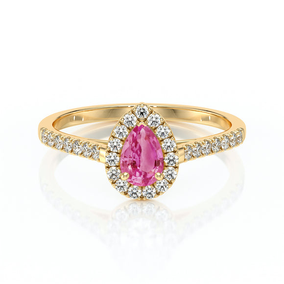 Bague entourage saphir rose et diamant Promets Moi - 4