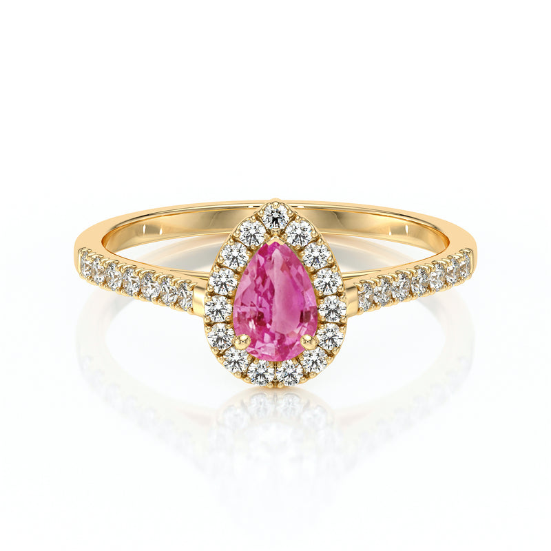 Bague entourage saphir rose et diamant Promets Moi - 4