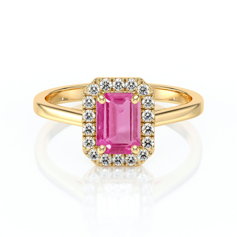 Bague entourage saphir rose et diamant Promets Moi - 6