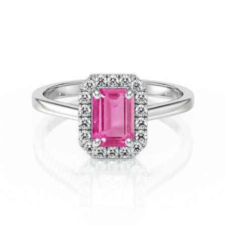 Bague entourage saphir rose et diamant Promets Moi - 6