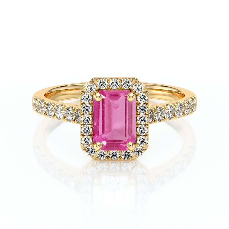 Bague entourage saphir rose et diamant Promets Moi - 8