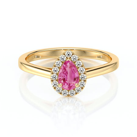 Bague entourage saphir rose et diamant Promets Moi - 7
