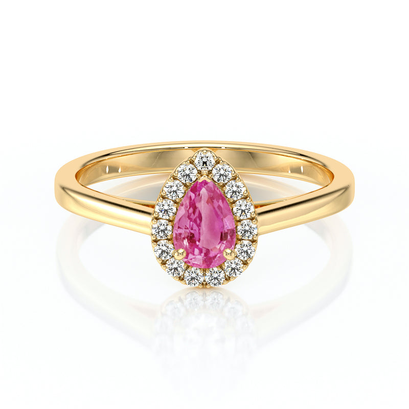 Bague entourage saphir rose et diamant Promets Moi - 7