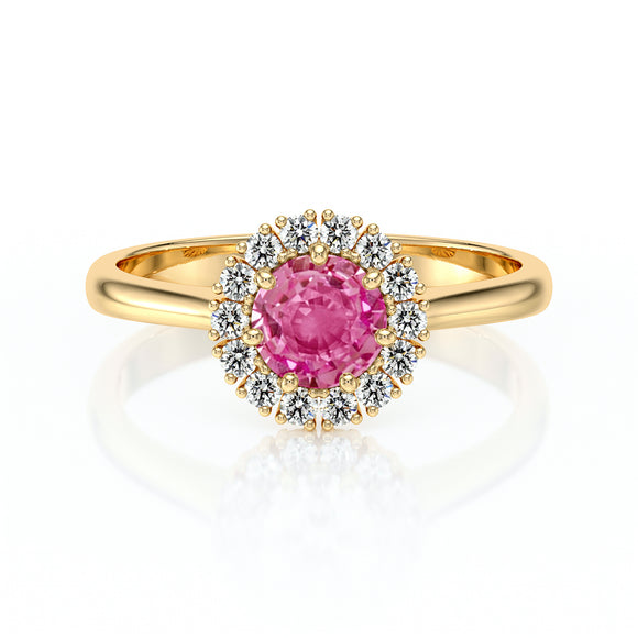 Bague entourage saphir rose et diamant Pour la Vie - 7