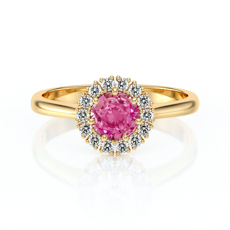 Bague entourage saphir rose et diamant Pour la Vie - 7