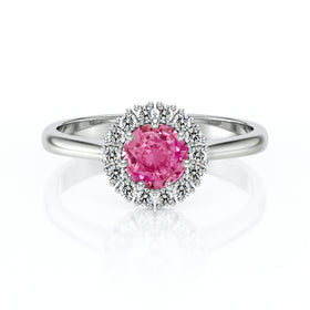Bague entourage saphir rose et diamant Pour la Vie - 7