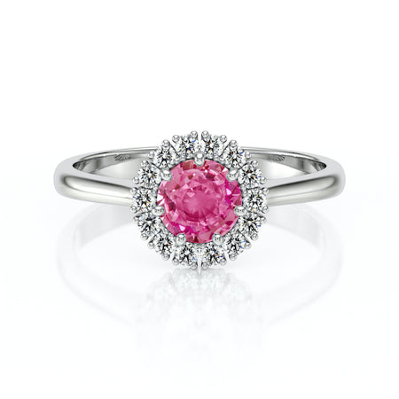 Bague entourage saphir rose et diamant Pour la Vie - 7