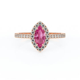 Bague entourage saphir rose et diamant Promets Moi - 2