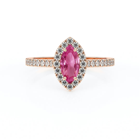 Bague entourage saphir rose et diamant Promets Moi - 2