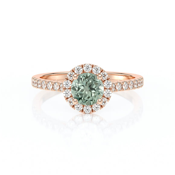 Bague entourage saphir vert diamant Coup de Foudre - 10