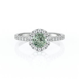 Bague entourage saphir vert diamant Coup de Foudre - 10