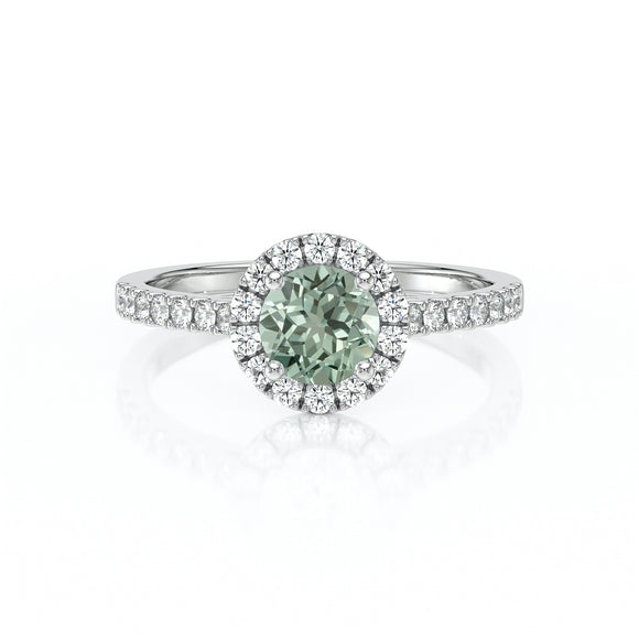 Bague entourage saphir vert diamant Coup de Foudre - 10