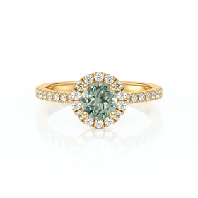 Bague entourage saphir vert diamant Coup de Foudre - 10