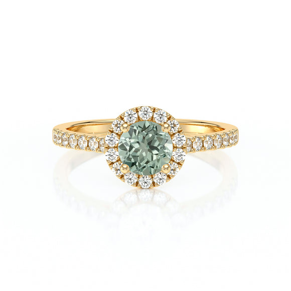 Bague entourage saphir vert diamant Coup de Foudre - 10