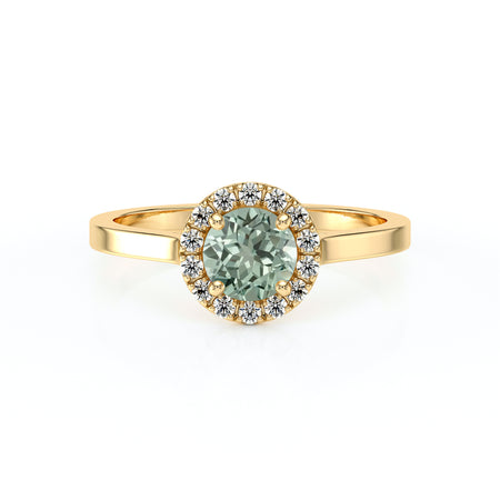 Bague entourage saphir vert diamant Coup de Foudre - 14