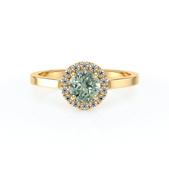 Bague entourage saphir vert diamant Coup de Foudre - 14