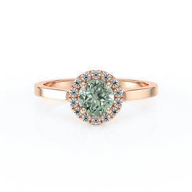 Bague entourage saphir vert diamant Coup de Foudre - 14
