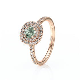 Bague entourage saphir vert diamant Coup de Foudre - 7