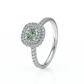 Bague entourage saphir vert diamant Coup de Foudre - 7