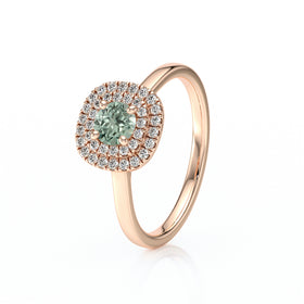 Bague entourage saphir vert diamant Coup de Foudre - 8