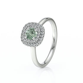 Bague entourage saphir vert diamant Coup de Foudre - 8