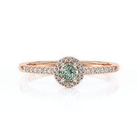 Bague entourage saphir vert et diamant Pour la Vie - 1