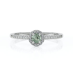 Bague entourage saphir vert et diamant Pour la Vie - 1
