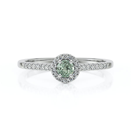 Bague entourage saphir vert et diamant Pour la Vie - 1