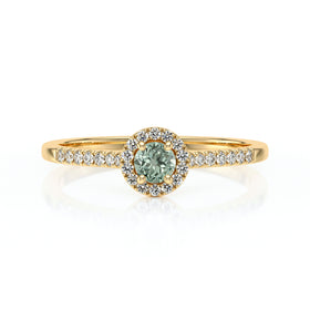 Bague entourage saphir vert et diamant Pour la Vie - 1