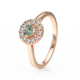 Bague entourage saphir vert et diamant Pour la Vie - 2