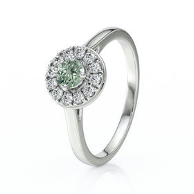 Bague entourage saphir vert et diamant Pour la Vie - 2