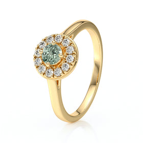 Bague entourage saphir vert et diamant Pour la Vie - 2