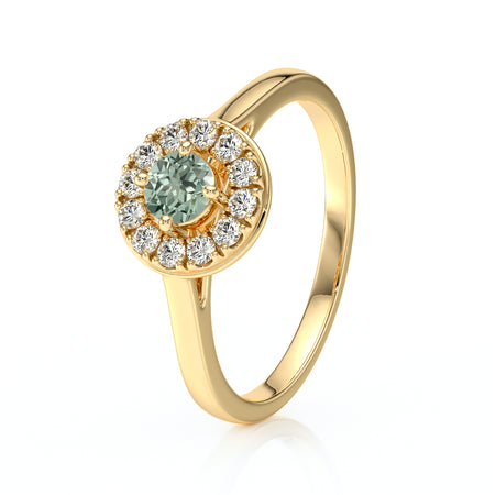 Bague entourage saphir vert et diamant Pour la Vie - 2