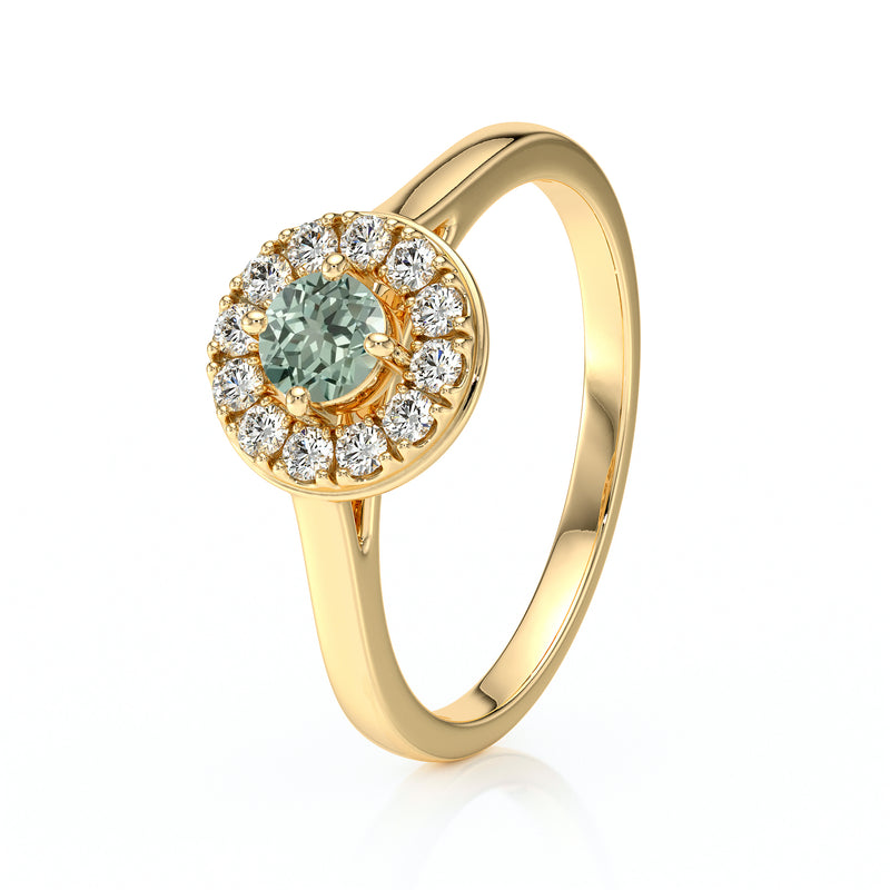 Bague entourage saphir vert et diamant Pour la Vie - 2