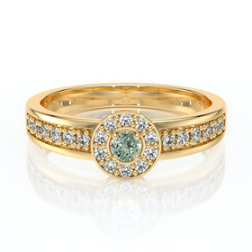 Bague entourage saphir vert et diamant Pour la Vie - 3