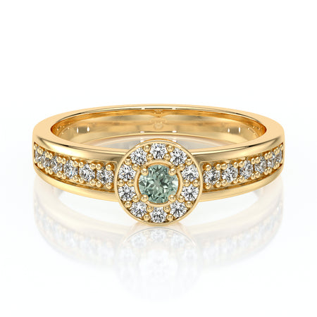 Bague entourage saphir vert et diamant Pour la Vie - 3