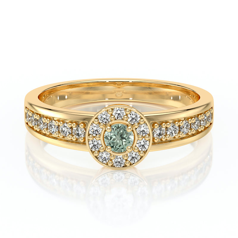 Bague entourage saphir vert et diamant Pour la Vie - 3