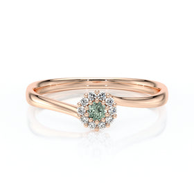 Bague entourage saphir vert et diamant Pour la Vie - 6