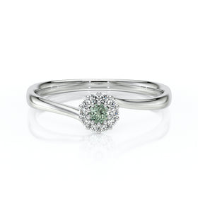 Bague entourage saphir vert et diamant Pour la Vie - 6
