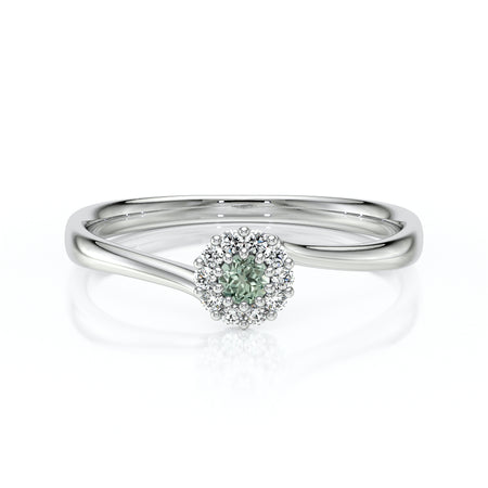 Bague entourage saphir vert et diamant Pour la Vie - 6
