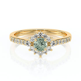 Bague entourage saphir vert et diamant Pour la Vie - 8