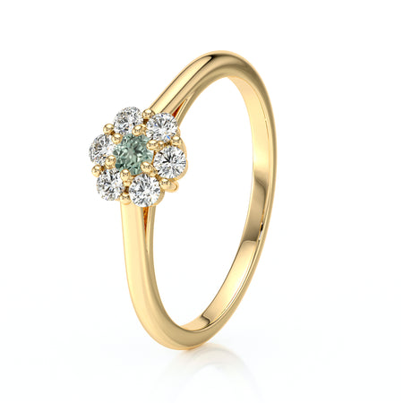 Bague entourage saphir vert diamant Pour la Vie - 9