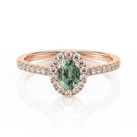 Bague entourage saphir vert et diamant Promets Moi - 3