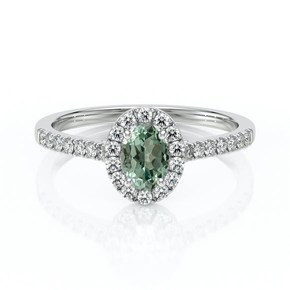 Bague entourage saphir vert et diamant Promets Moi - 3