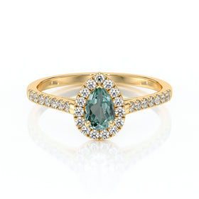 Bague entourage saphir vert et diamant Promets Moi - 4