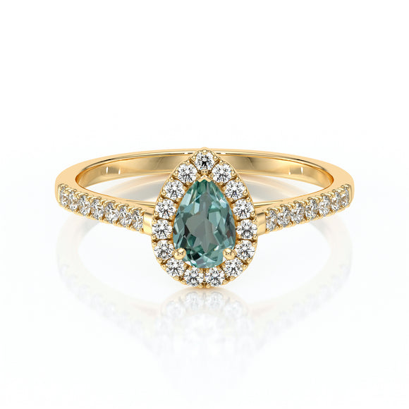 Bague entourage saphir vert et diamant Promets Moi - 4