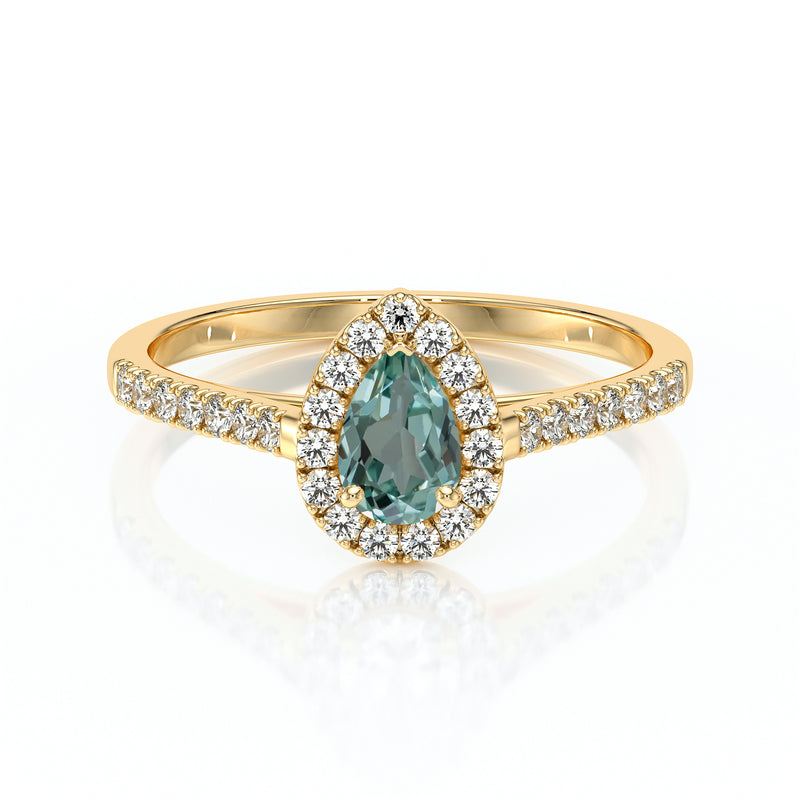 Bague entourage saphir vert et diamant Promets Moi - 4